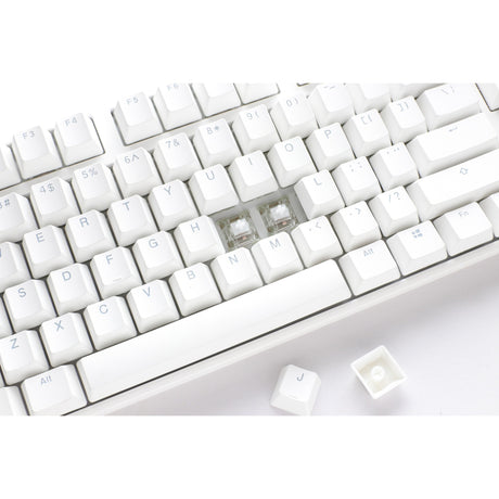 Ducky one 3 classic pure white tkl rgb mechanisch toetsenbord (wit, us lay-out (qwerty), cherry mx red, 80% (tkl), rgb leds, double-shot pbt, hot-swappable, quack mechanics)
