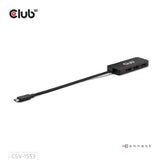 Club 3d usb-c naar 3x displayport hub (zwart)