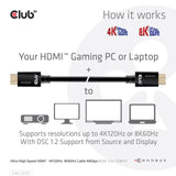 Club 3d gecertificeerde ultra high speed hdmi 2.1 kabel (zwart, 3 meter, 8k)