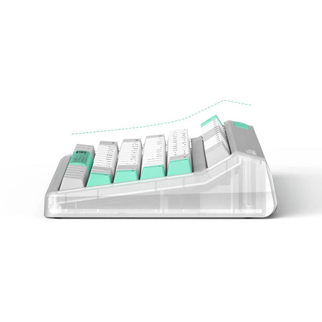 Iqunix og80 wormhole wireless mechanical keyboard (grijs, us lay-out (qwerty), cherry mx red, 80% (tkl), rgb leds, hot-swappable, pbt, 2.4ghz | bluetooth 5.1 | usb-c)
