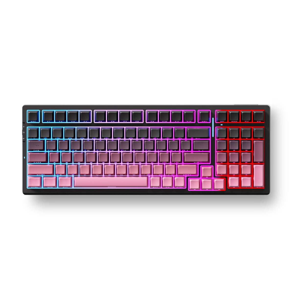 Mchose g98 pro black pink flame orange wireless tri-mode custom mechanical rgb gaming toetsenbord (zwart, us lay-out (qwerty), ttc flame orange, rgb, hot swap, side engraved pbt, draadloos | bluetooth | usb-c)