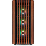 Sharkoon rebel c70g rgb midi tower behuizing (zwart houtkleur | 2x usb-a | 1x usb-c | rgb | tempered glass)