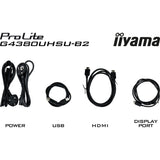 Iiyama g-master red eagle g4380uhsu-b2 42.5 4k uhd gaming monitor (zwart, 2x hdmi, 2x displayport, 4x usb-a, usb-b, 144 hz)