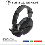 Turtle beach ear force recon 70p black (2024) over-ear gaming headset (zwart, ps4, ps5, xbox series x|s, xbox one, switch, pc, mobile)