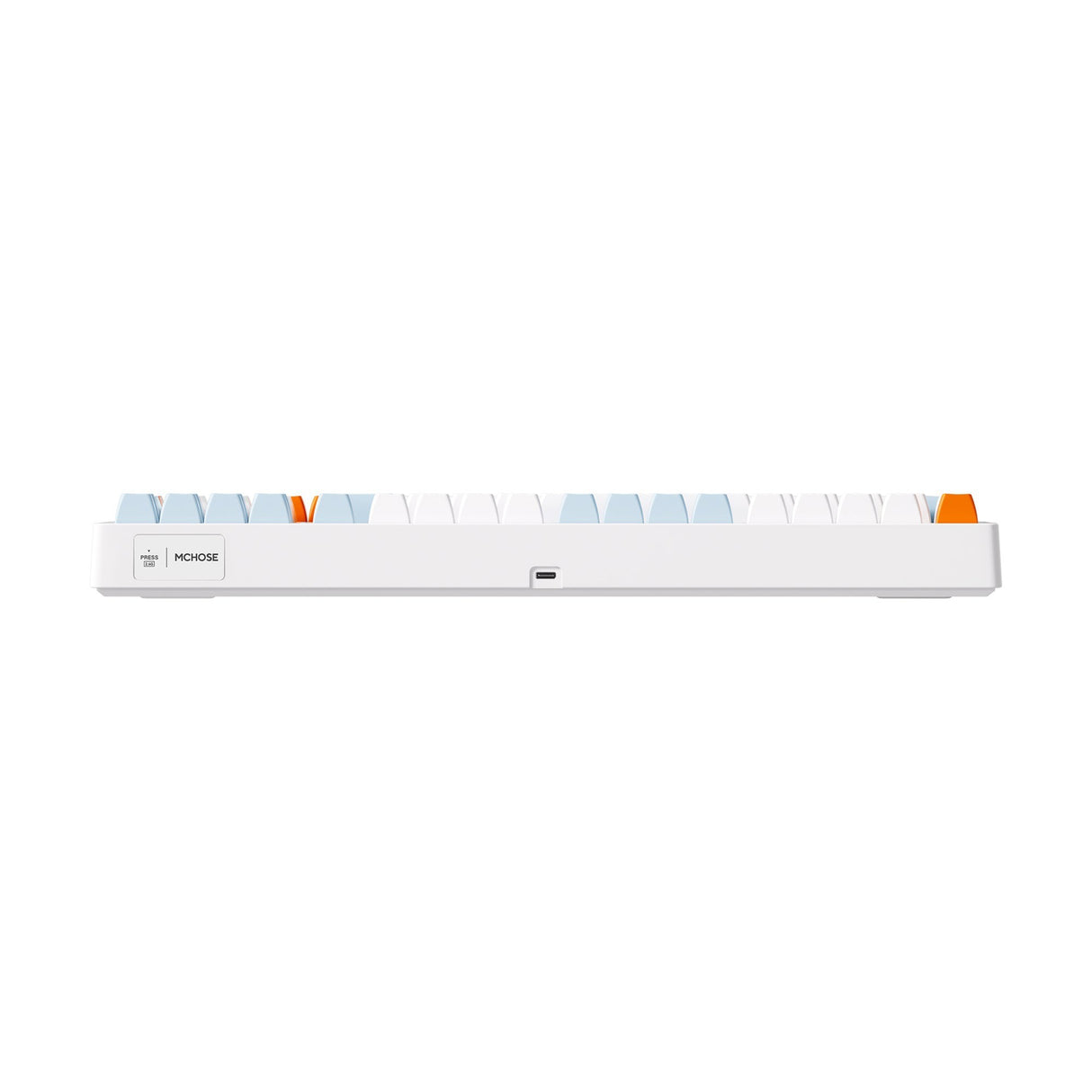 Mchose g98 pro orange blue snow tiger wireless tri-mode custom mechanical rgb gaming toetsenbord (blauw, us lay-out (qwerty), ttc snow tiger, rgb, hot swap, double-shot pbt, draadloos | bluetooth | usb-c)