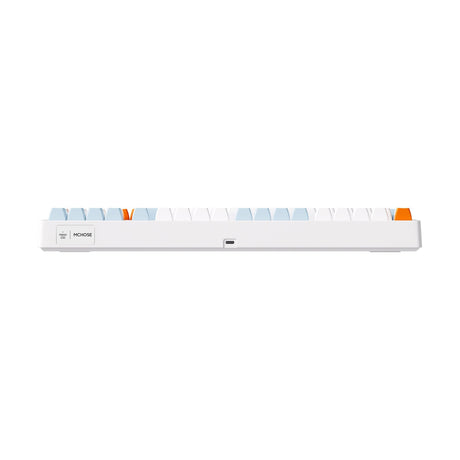 Mchose g98 pro orange blue snow tiger wireless tri-mode custom mechanical rgb gaming toetsenbord (blauw, us lay-out (qwerty), ttc snow tiger, rgb, hot swap, double-shot pbt, draadloos | bluetooth | usb-c)