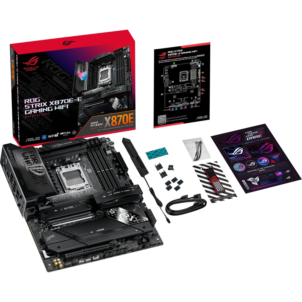 Asus rog strix x870e-e gaming wifi socket am5 moederbord (5 gb-lan, wi-fi 7, bt, sound, atx)