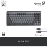 Logitech mx mechanical mini, toetsenbord (zwart grijs, us-international, gl tactile, bluetooth low energy)