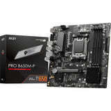 Msi pro b650m-p socket am5 moederbord (zwart, raid, 2.5 gb-lan, sound, µatx)