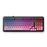 Mchose k99 v2 wireless gasket mount mechanical keyboard (zwart, us lay-out (qwerty), kailh box icy creamsicle, 99%, rgb, pbt keycaps, hot-swap, 2.4 ghz | bluetooth | usb-c)