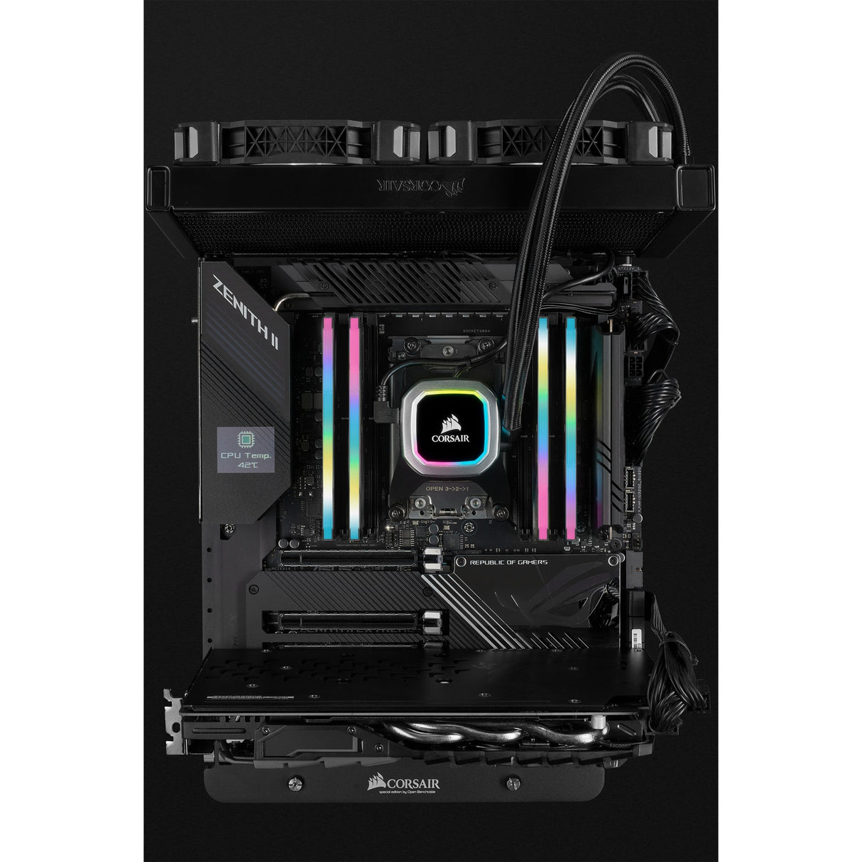 Corsair vengeance rgb pro sl 16 gb ddr4-3200 (2x 8 gb) werkgeheugen (zwart, cmh16gx4m2e3200c16, xmp 2.0)