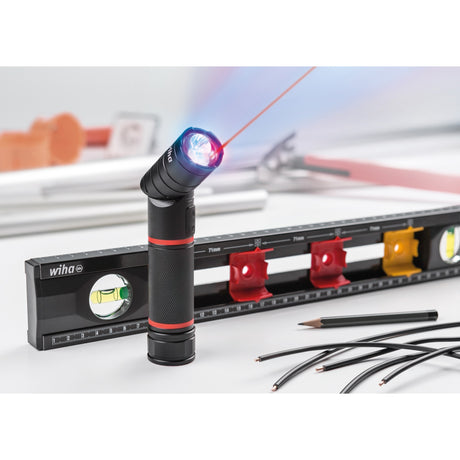 Wiha zaklamp met led, laser en uv-licht (zwart rood)