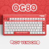 Iqunix og80 joy vendor wireless mechanical keyboard (grijs, us lay-out (qwerty), cherry mx brown, 80% (tkl), rgb leds, hot-swappable, pbt, 2.4ghz | bluetooth 5.1 | usb-c)