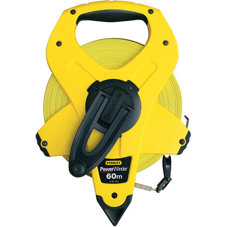 Stanley landmeter powerwinder fiberglas 60m afstandsmeter (geel zwart)