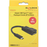 Delock usb-c > displayport adapter (zwart, dp alt mode, 4k 60 hz)