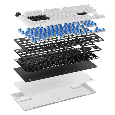 Pulsar pcmk 2he tkl mechanical gaming keyboard (wit, us lay-out (qwerty), 80% (tkl), rgb, pbt double-shot keycaps, hot-swap)