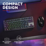 Trust gxt 864 cada compact mechanisch tkl-gamingtoetsenbord (zwart, us lay-out (qwerty), huano brown, rgb)