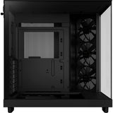 Nzxt h6 flow midi tower behuizing (zwart | 2x usb-a | 1x usb-c | tempered glass)