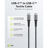 Goobay usb-c snellader nano (65 w) en usb-c textielkabel (zwart, 1 meter)