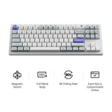 Keychron q3 he 8k magnetic switch keyboard (wit, us lay-out (qwerty), ultra-fast lime, 80% (tkl), rgb, hot swap, 8k)