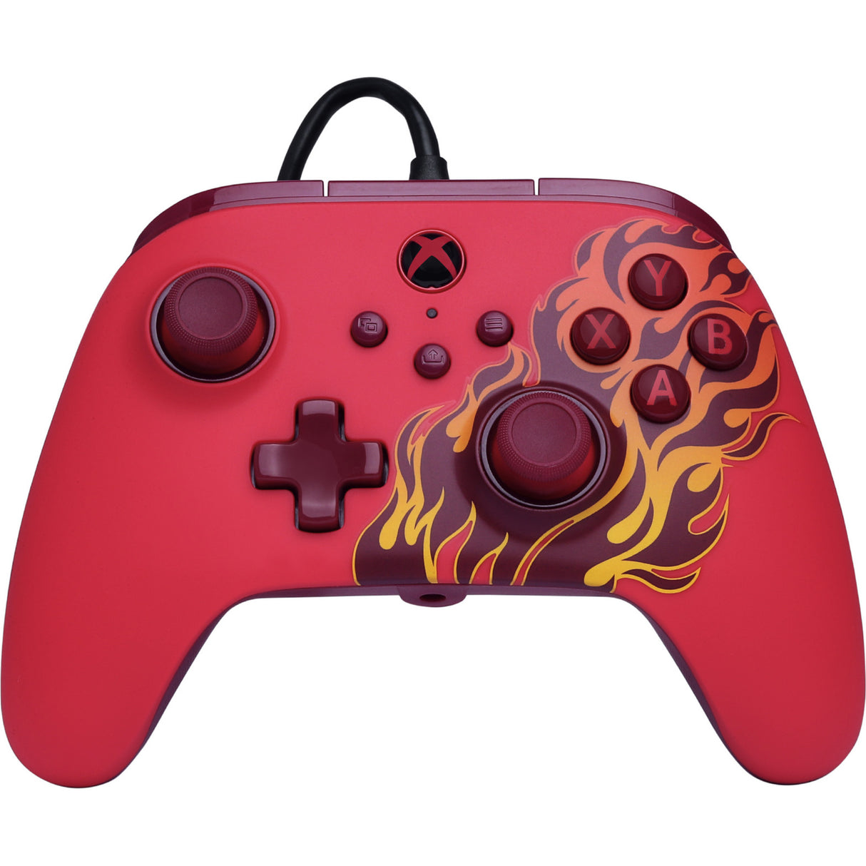 Powera advantage controller met kabel voor de xbox series x|s - rood vuur (rood, xbox series x|s, xbox one, pc)