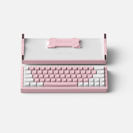 Iqunix ez63 pink magnetic switch gaming he keyboard (wit, us lay-out (qwerty), gateron magnetic jade pro, 60%, rgb, double shot pbt keycaps)