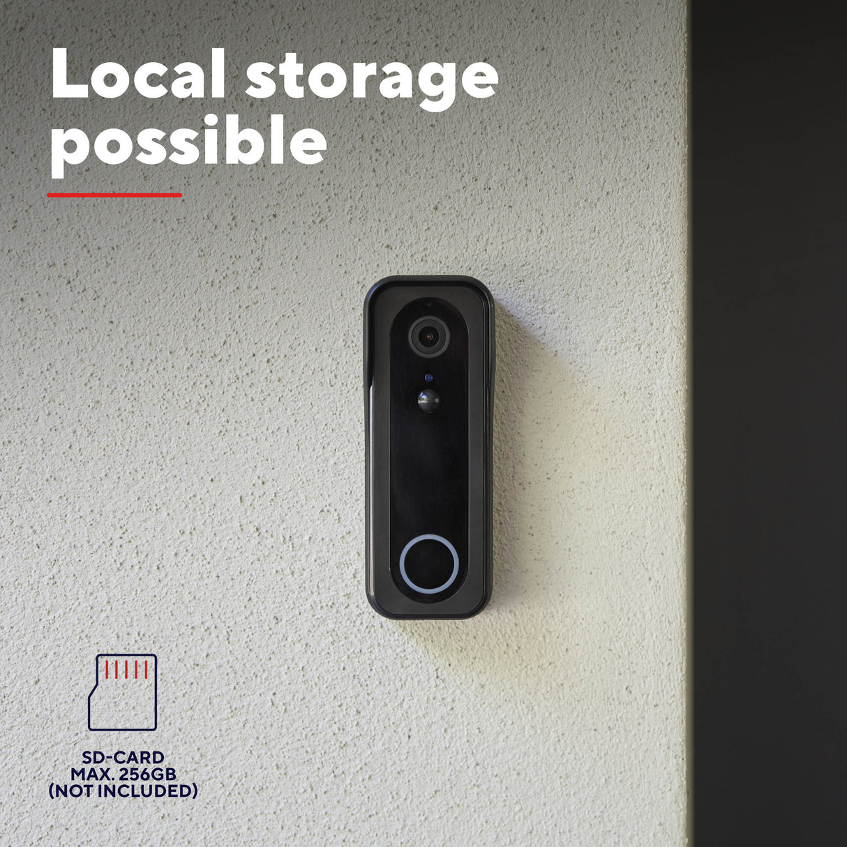 Trust draadloze video deurbel - doorcam-3000 - accu oplaadbaar met usb-c - 2k 3mp - geen abonnementskosten - inclusief chime - deurbel met camera - zwart