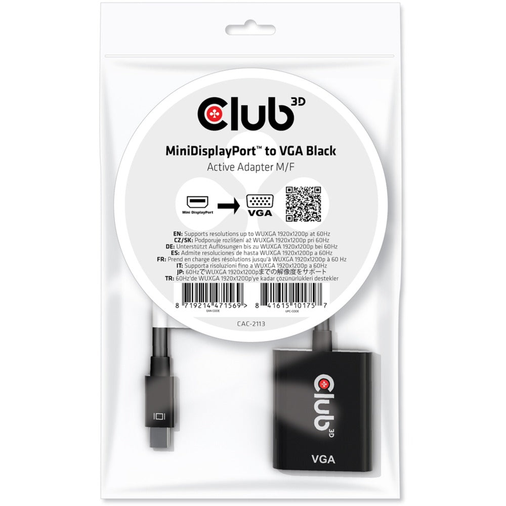 Club 3d mini-displayport naar vga actieve adapter