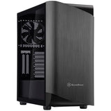 Silverstone seta a1 midi tower behuizing (zwart titanium | 2x usb-a | 1x usb-c | rgb | tempered glass)