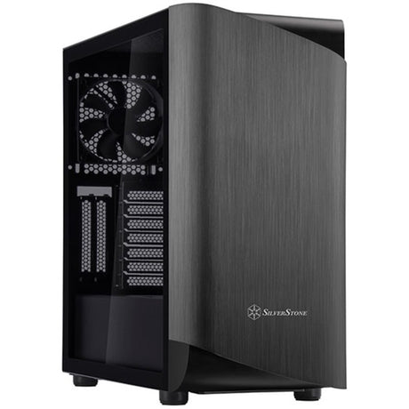 Silverstone seta a1 midi tower behuizing (zwart titanium | 2x usb-a | 1x usb-c | rgb | tempered glass)