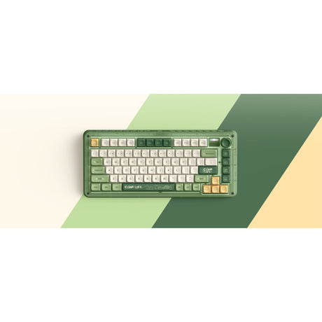 Iqunix zx75 camping wireless mechanical keyboard (groen, us lay-out (qwerty), iqunix moonstone turbo, 75%, rgb leds, hot-swappable, double-shot pbt, 2.4ghz | bluetooth 5.1 | usb-c)