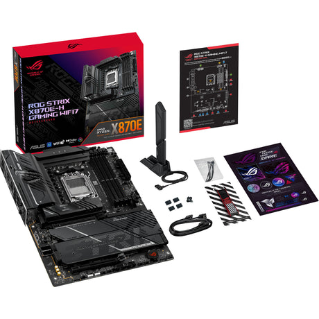 Asus rog strix x870e-h gaming wifi7 socket am5 moederbord (zwart, raid, 5gb-lan, wi-fi 7, bt, sound, atx)