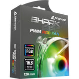 Sharkoon shark disc pwm rgb case fan (transparant, 120 x 120 x 25 mm)
