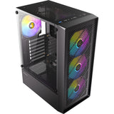 Antec ax26 rgb elite midi tower behuizing (zwart | 3x usb-a | tempered glass)