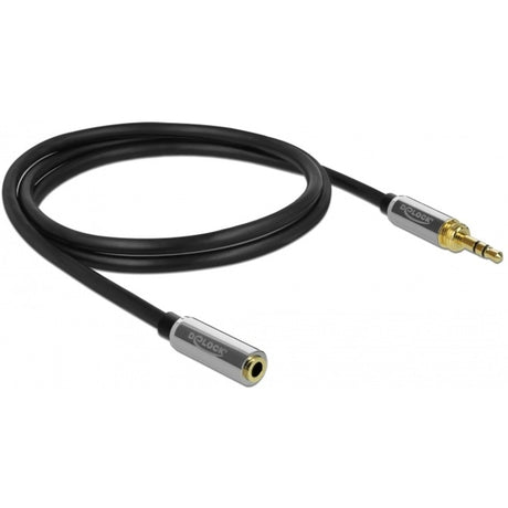 Delock stereo jack 3,5 mm 3-pin male > female verlengkabel (zwart, 1 meter)