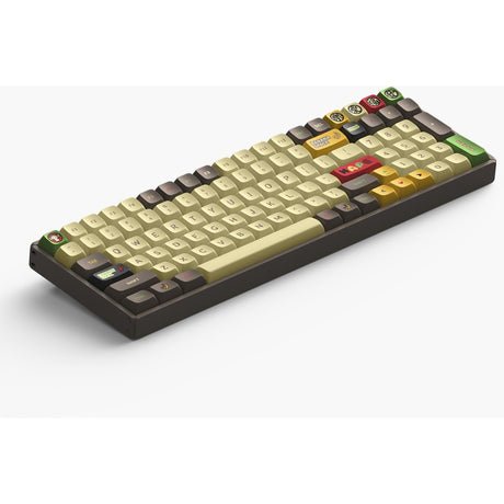 Iqunix f97 happy ape wireless mechanical keyboard (bruin, us lay-out (qwerty), cherry mx red, 96%, rgb leds, hot-swappable, pbt, 2.4ghz | bluetooth 5.1 | usb-c)