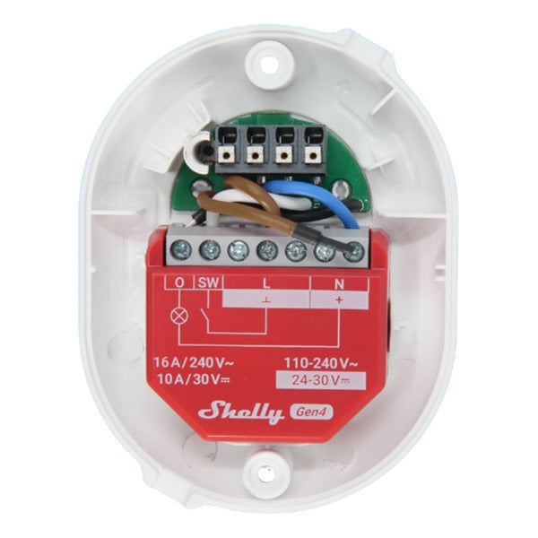 Shelly smart home add-on knop wit met wifi-connectorbediening