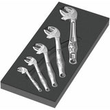 Wera zelfaanpassende steeksleutel 6004 joker set 1 gereedschapsset (zwart grijs, zelfinstellende steeksleutelset, in schuimrubberen inzet voor werkplaatswagen)