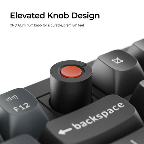 Keychron v6w-d1 8k qmk wired custom mechanical keyboard (zwart, us lay-out (qwerty), super red, 100%, rgb leds, double-shot pbt, hot swap, 8k, knop)