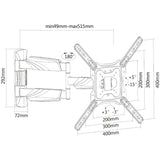 Act connectivity full motion tv en monitor wandsteun, 23 tot 55 wandmontage (zwart)