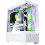 Silverstone lucid 05 mini tower behuizing (wit | 2x usb-a | 1x usb-c | rgb | tempered glass)