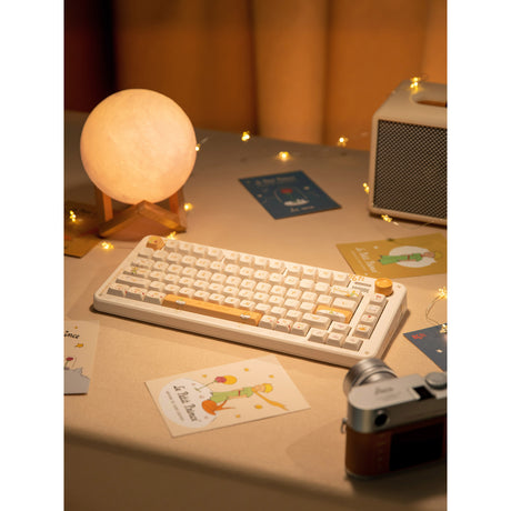 Iqunix zx75 sunset ponder wireless mechanical keyboard (lichtgeel, us lay-out (qwerty), iqunix silent rose, 75%, rgb leds, hot-swappable, double-shot pbt, 2.4ghz | bluetooth 5.1 | usb-c)