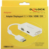Delock displayport > vga hdmi dvi adapter (wit, 0,16 meter)