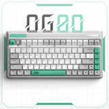 Iqunix og80 wormhole wireless mechanical keyboard (grijs, us lay-out (qwerty), cherry mx brown, 80% (tkl), rgb leds, hot-swappable, pbt, 2.4ghz | bluetooth 5.1 | usb-c)