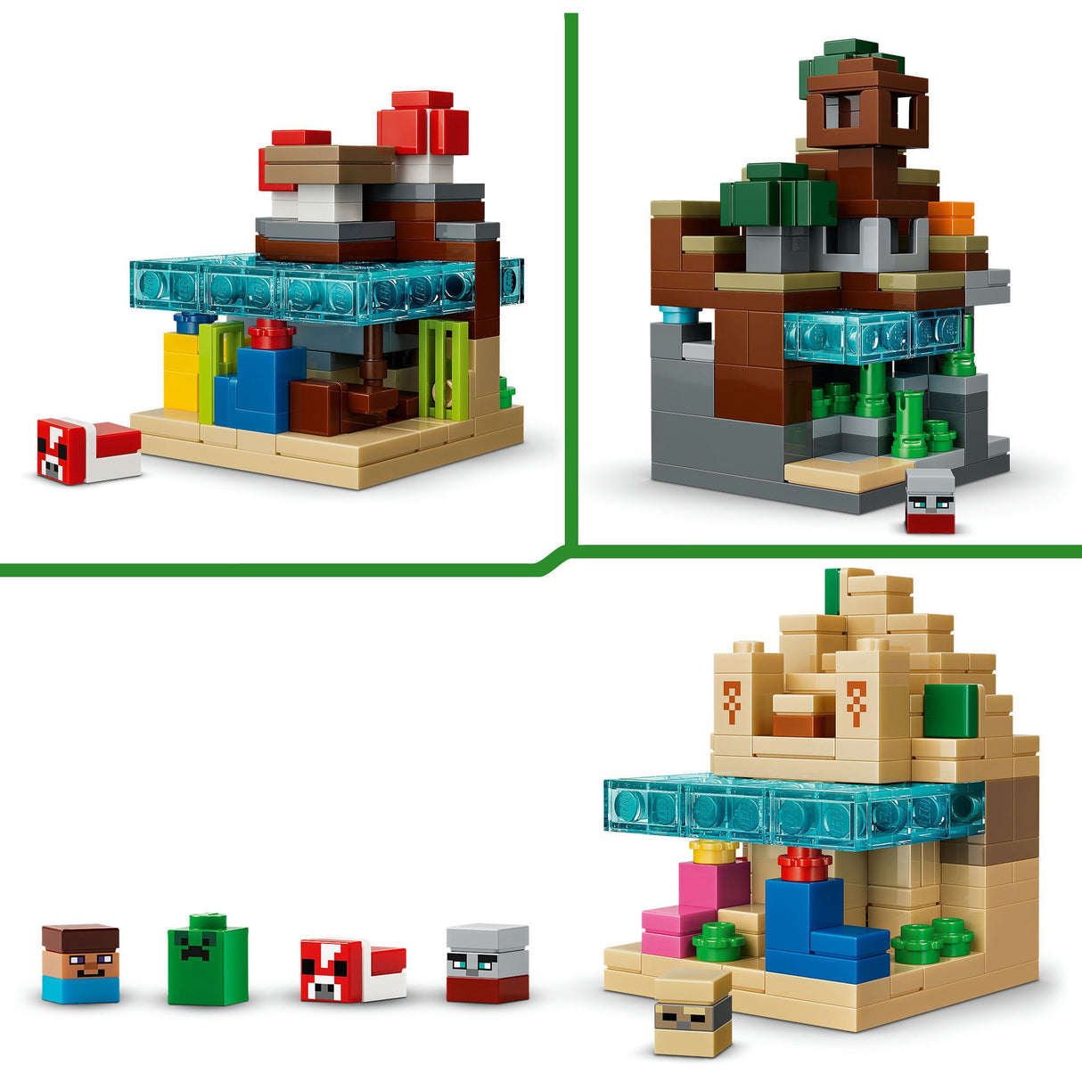 Lego minecraft minibiomen videogame speelgoed voor kinderen en kinderkamer decoratie - 21589