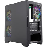 Xyz pc gear titanium view lite midi tower behuizing (zwart | 2x usb-a | tempered glass)