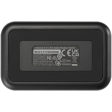Kensington universal 3-in-1 pro audio headset switch (bluetooth, usb, 3,5mm audio)