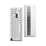 Mchose gx87 ultra: white electrophoresis vintage white aluminum custom mechanical, toetsenbord (wit zwart, ktt vintage white, 80% tkl, rgb, hot swap, double-shot pbt, draadloos bluetooth usb-c)