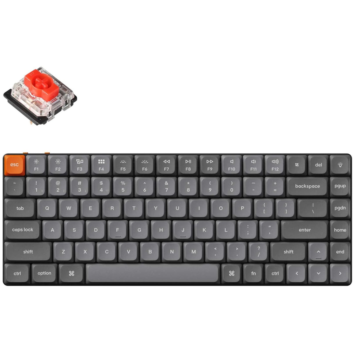 Keychron k3 max-b1 rgb mechanisch toetsenbord (zwart, us lay-out (qwerty), gateron low profile 2.0 mechanical red, 75%, rgb leds, double-shot pbt, 2.4ghz | bluetooth 5.1 | usb-c)