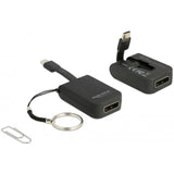 Delock usb-c > displayport adapter sleutelhanger (zwart, 4k 60hz)